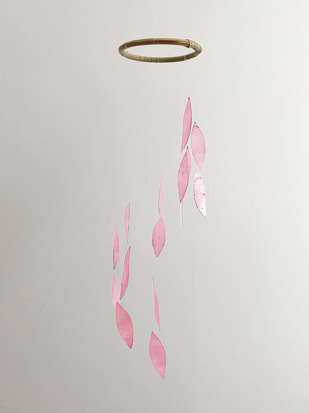 [21USE_0140]뉴욕 버드나무실로폰 자개모빌 DIY-KIT(큰잎)_핑크(S)